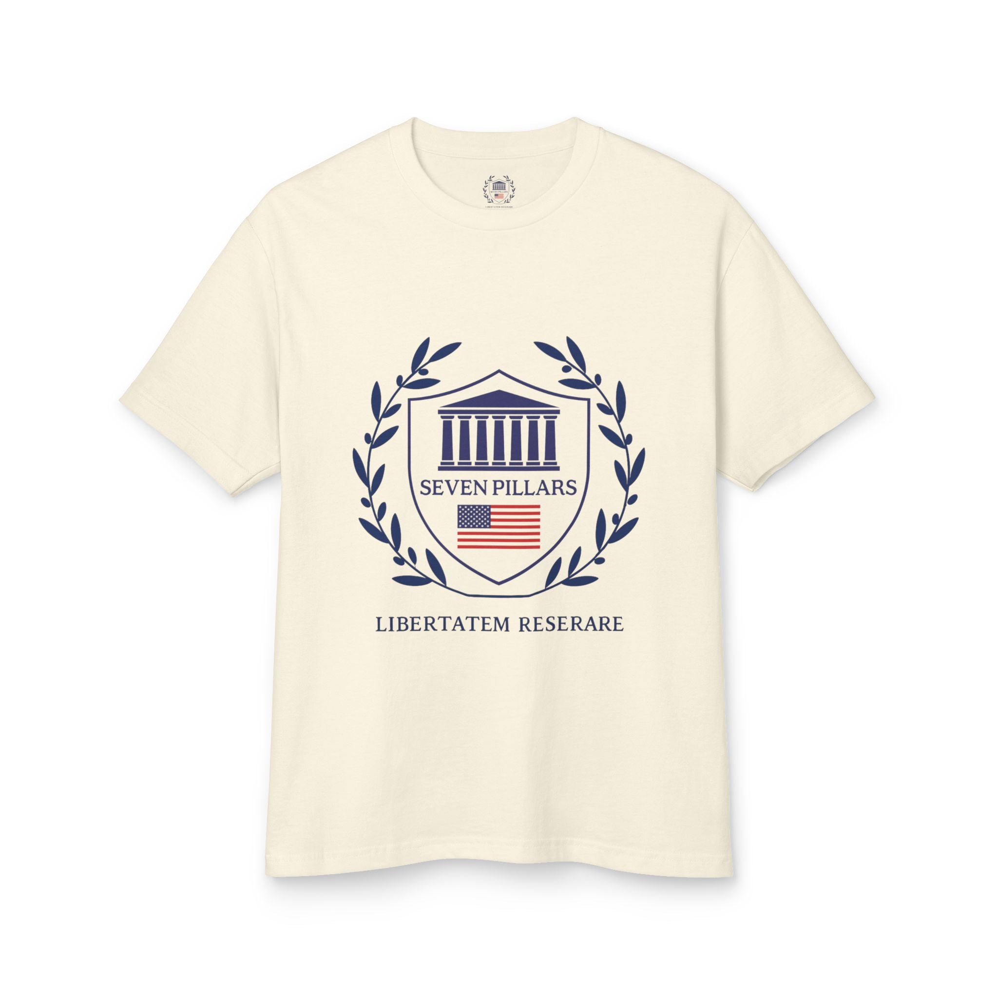 Cotton Tee with Seven Pillars Mission Movement Voice Stand Design
