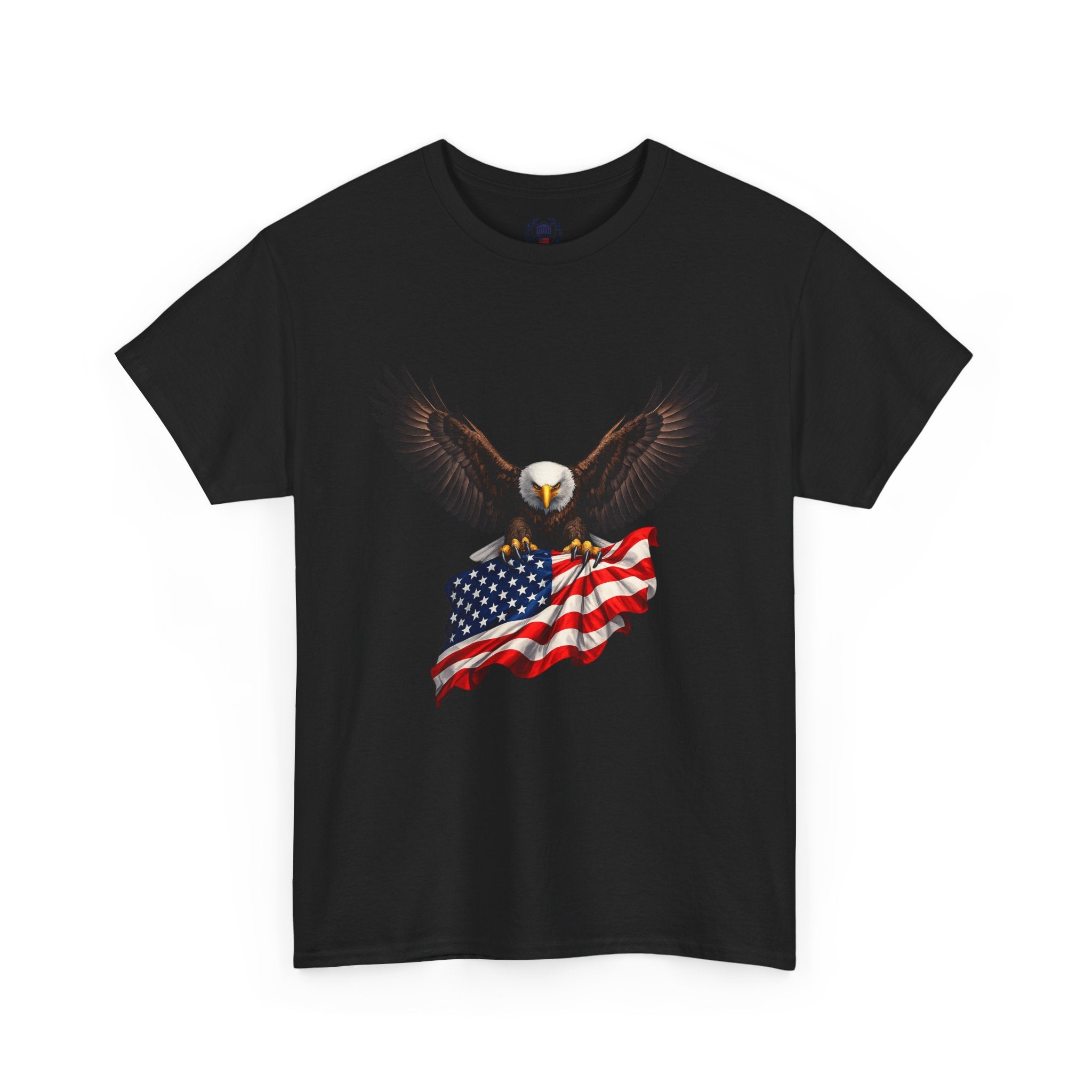 Seven Pillars of Freedom Tee — Patriotic Columns Shield Design
