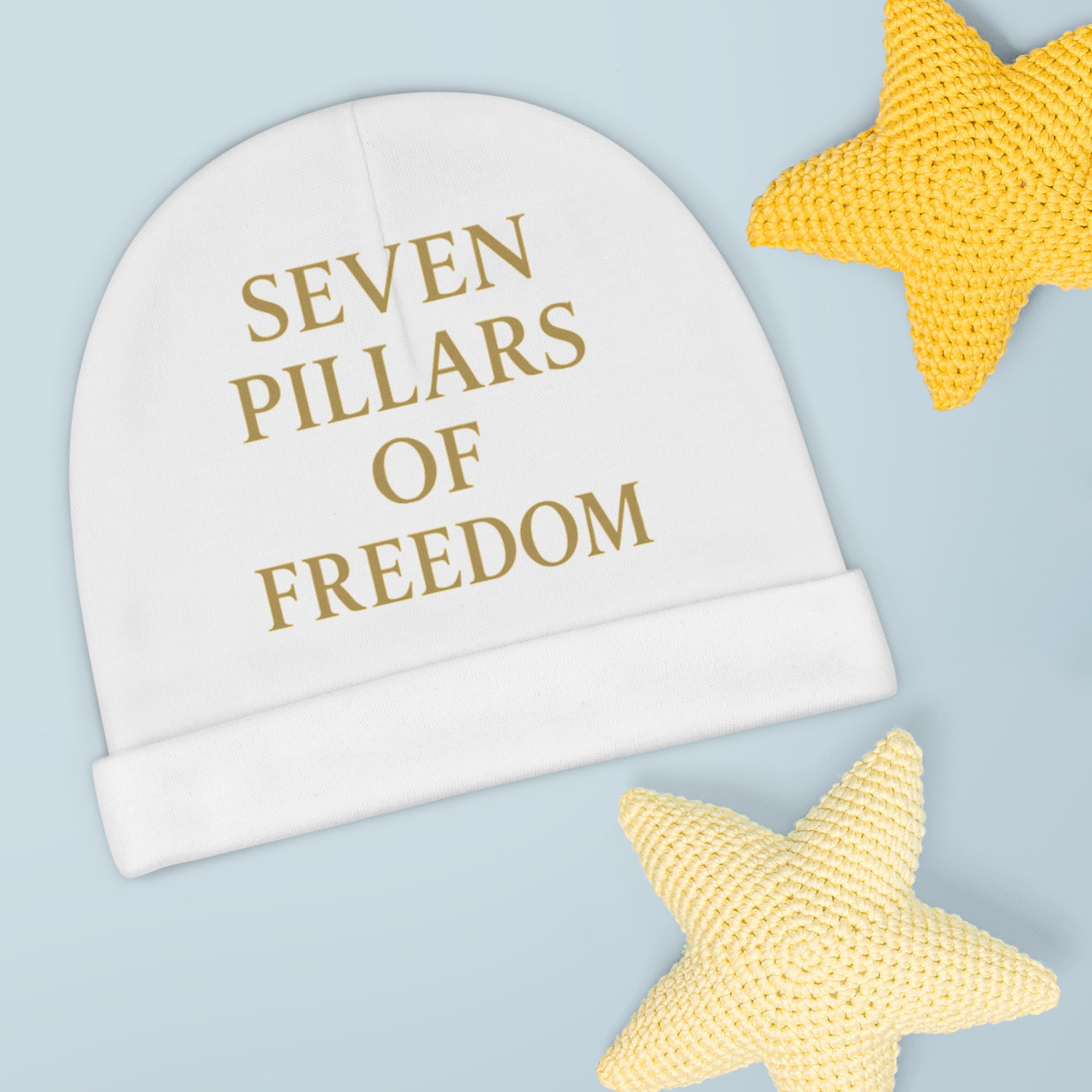 Golden Freedom Baby Beanie - Cute Baby Hat, Newborn Gift, Toddler Accessories, Inspirational Baby Wear, Celebration Beanie