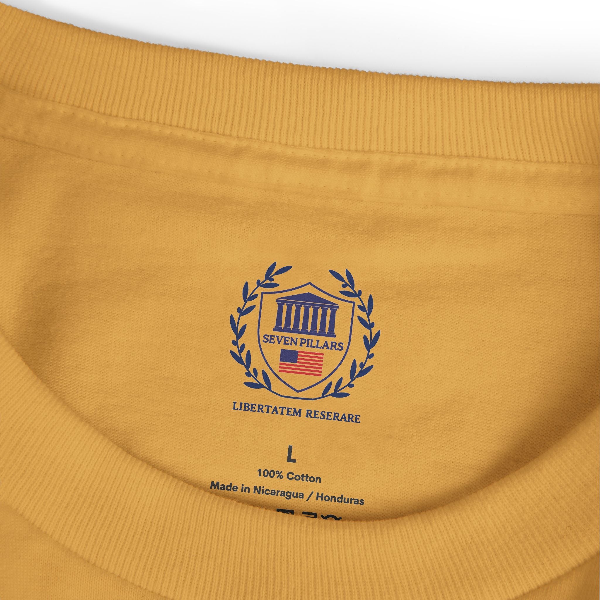 Cotton Tee with Seven Pillars Mission Movement Voice Stand Design