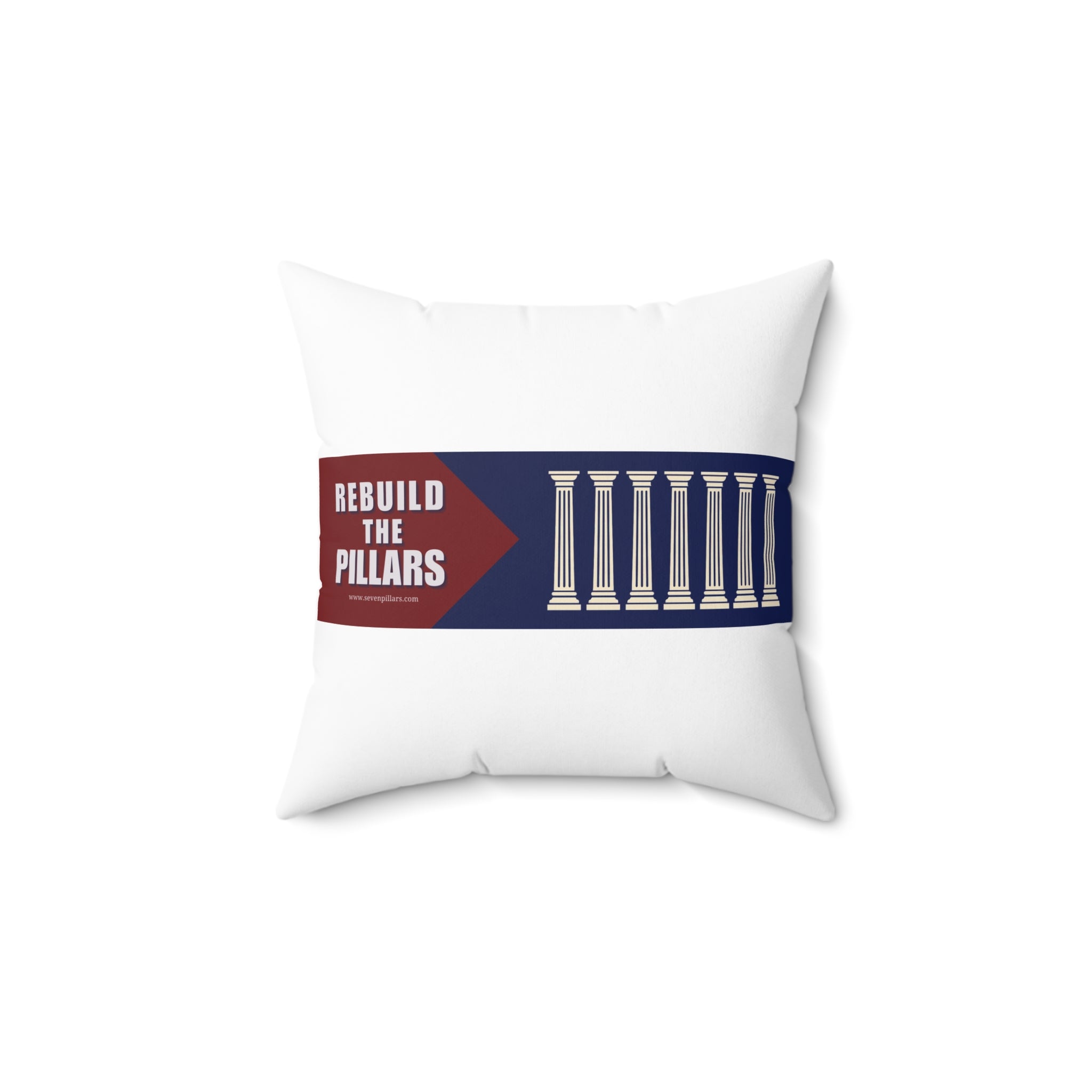 Rebuild the Pillars Square Pillow — Seven Pillars Emblem Decorative Pillow