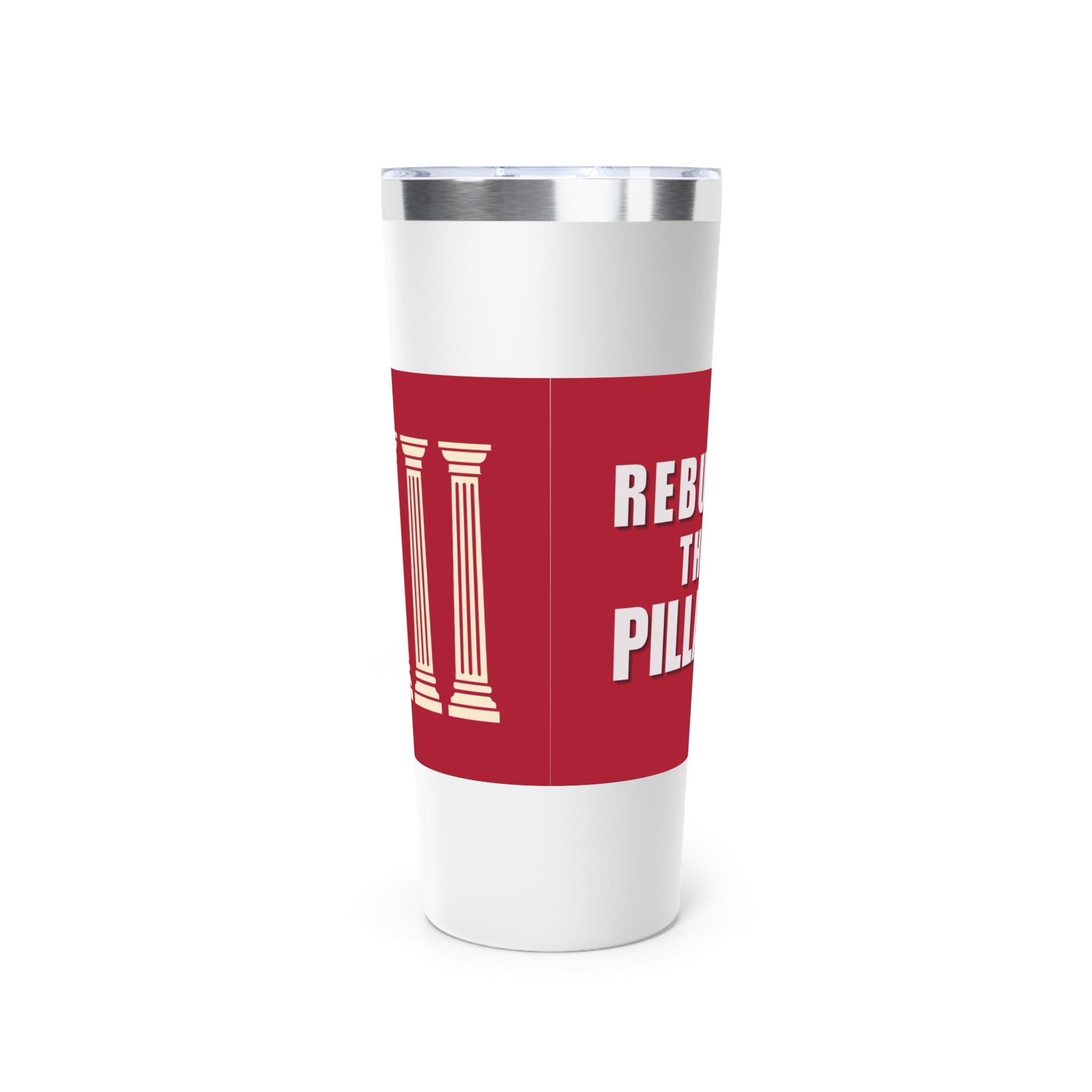 Copper Insulated Tumbler with Classic Column Design, Travel Mug, Personalized Gift, Coffee Cup, Modern Home Decor