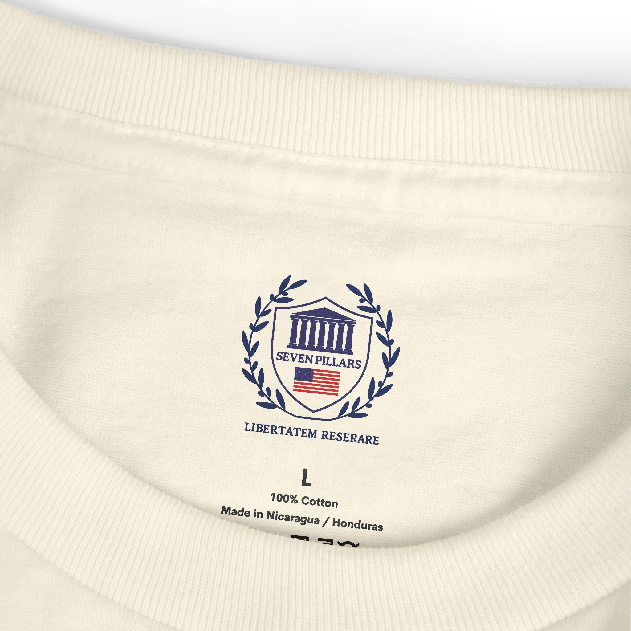 Cotton Tee with Seven Pillars Mission Movement Voice Stand Design