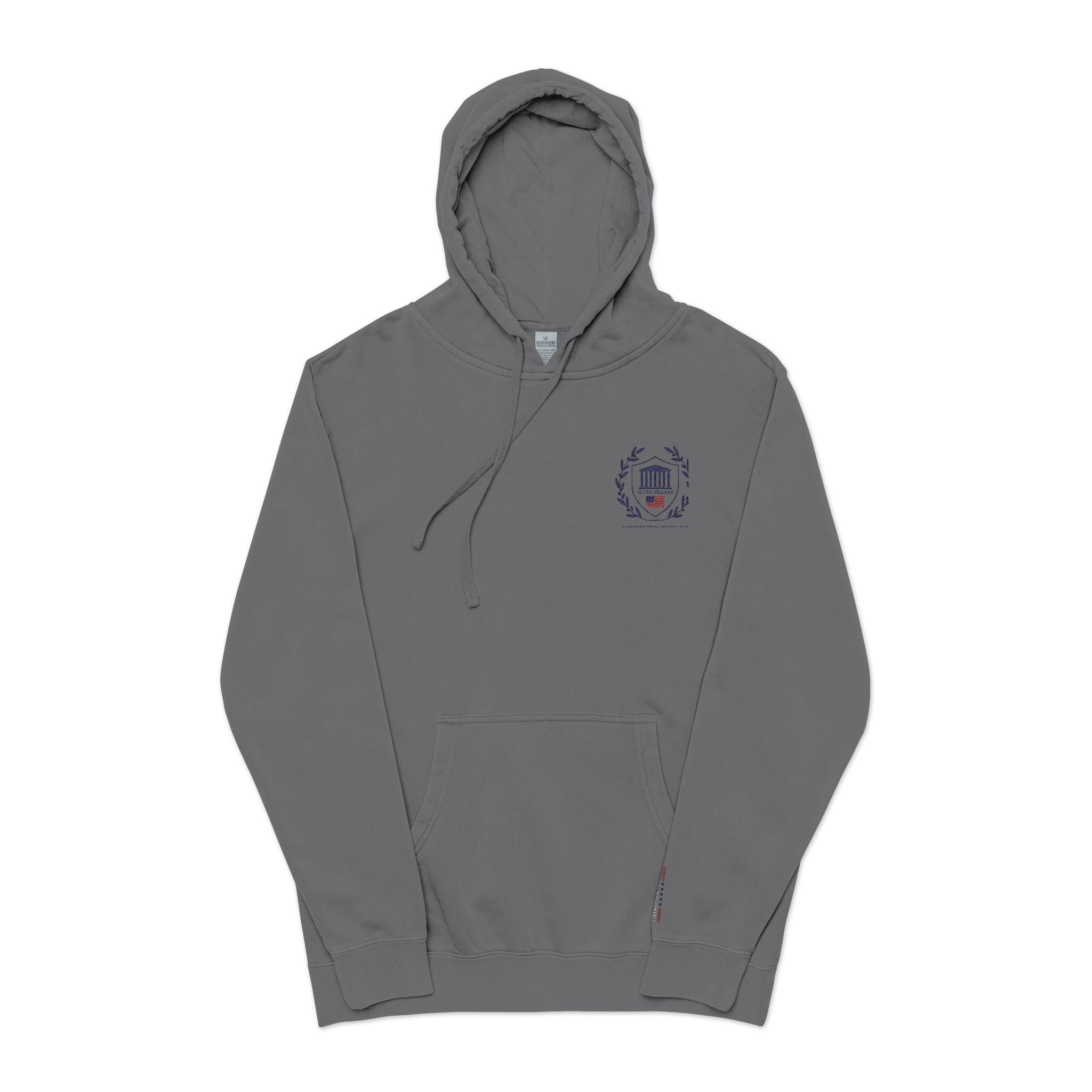 Unisex Pigment-Dyed Embroidered Hoodie - Casual Comfort for Everyday Wear