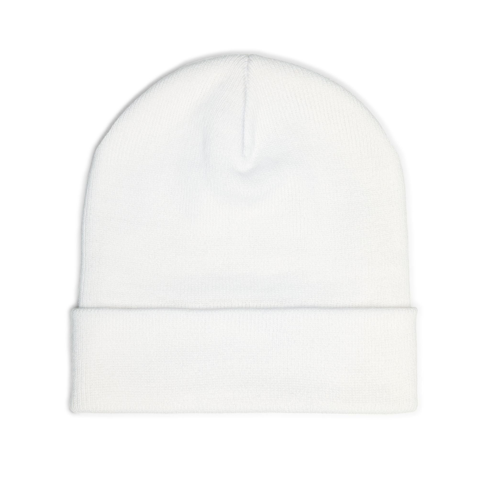 Embroidered Crest Knit Beanie - Classic School/Heritage Logo Winter Hat