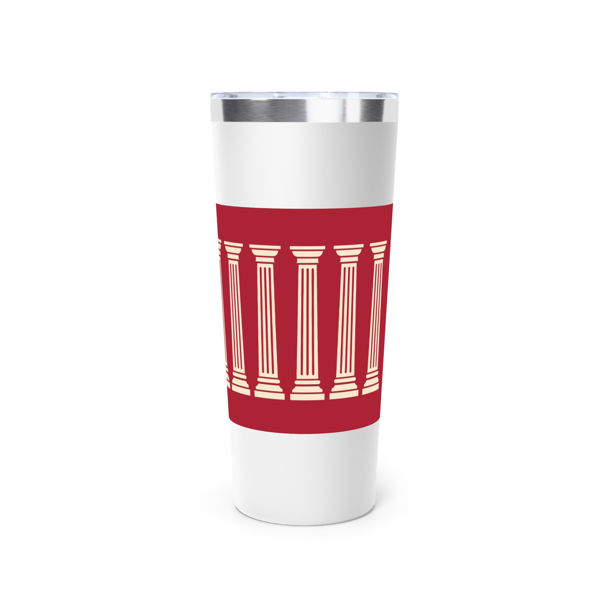 Copper Insulated Tumbler with Classic Column Design, Travel Mug, Personalized Gift, Coffee Cup, Modern Home Decor