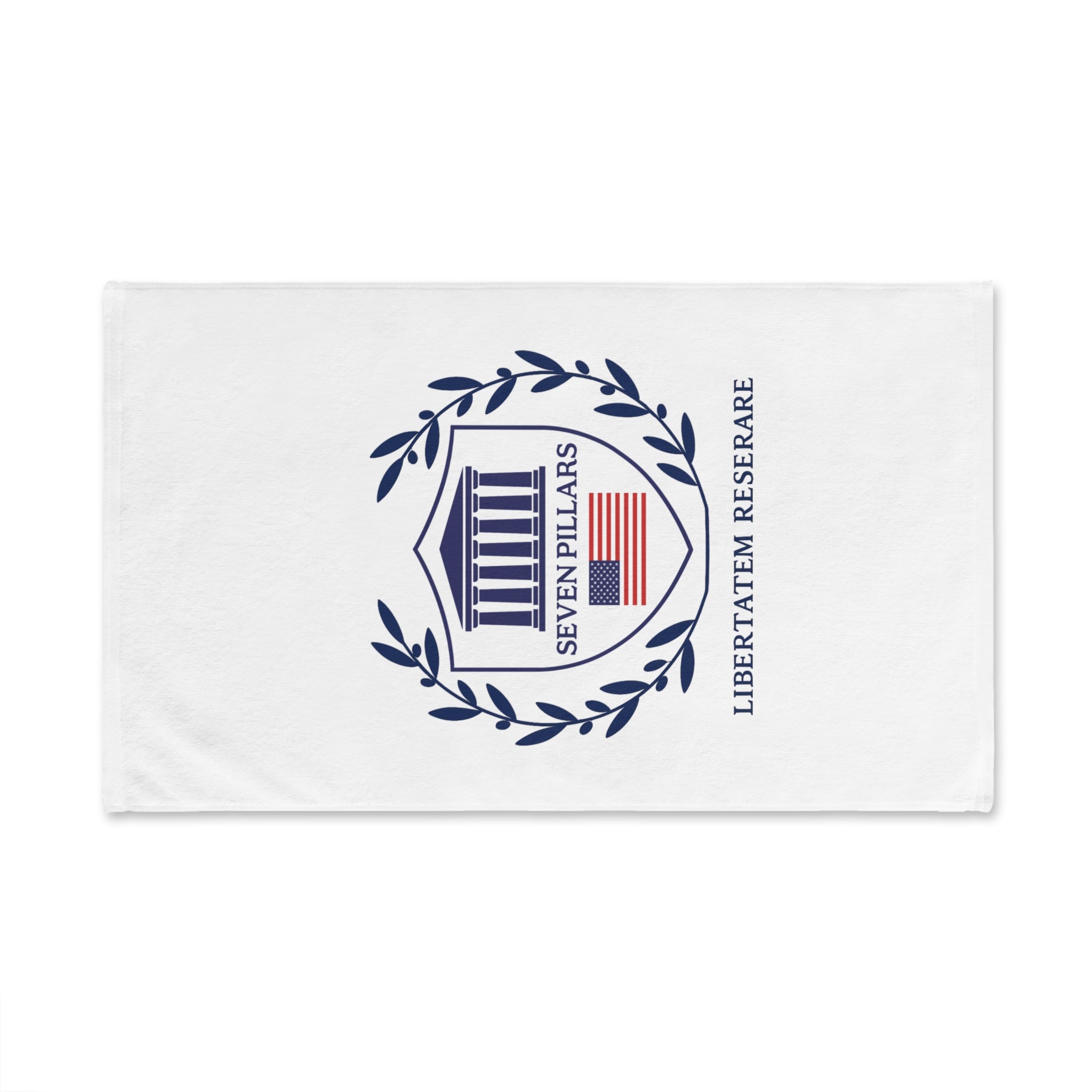 Country Club Golf Crest Hand Towel — Elegant Laurel & Columns Emblem